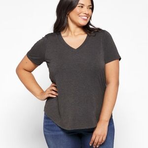 Market & Spruce Charcoal V-Neck Tee